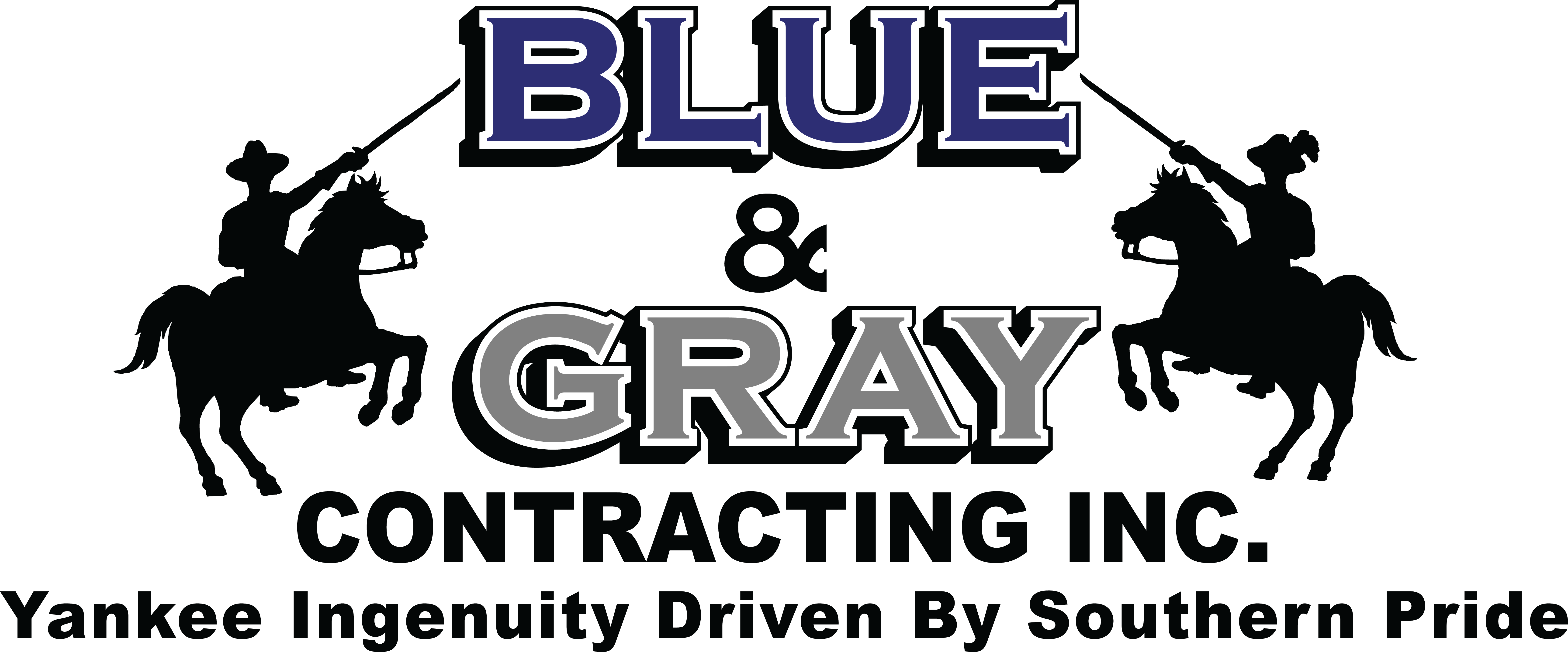 Blue and Gray Contracting Logo