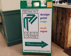 a-frame sign for piedmont press