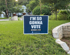 sign saying I'm so gonna vote