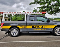 work truck with graphics on the side